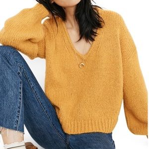 Madewell Gold Balloon Sleeve Pullover Sweater!